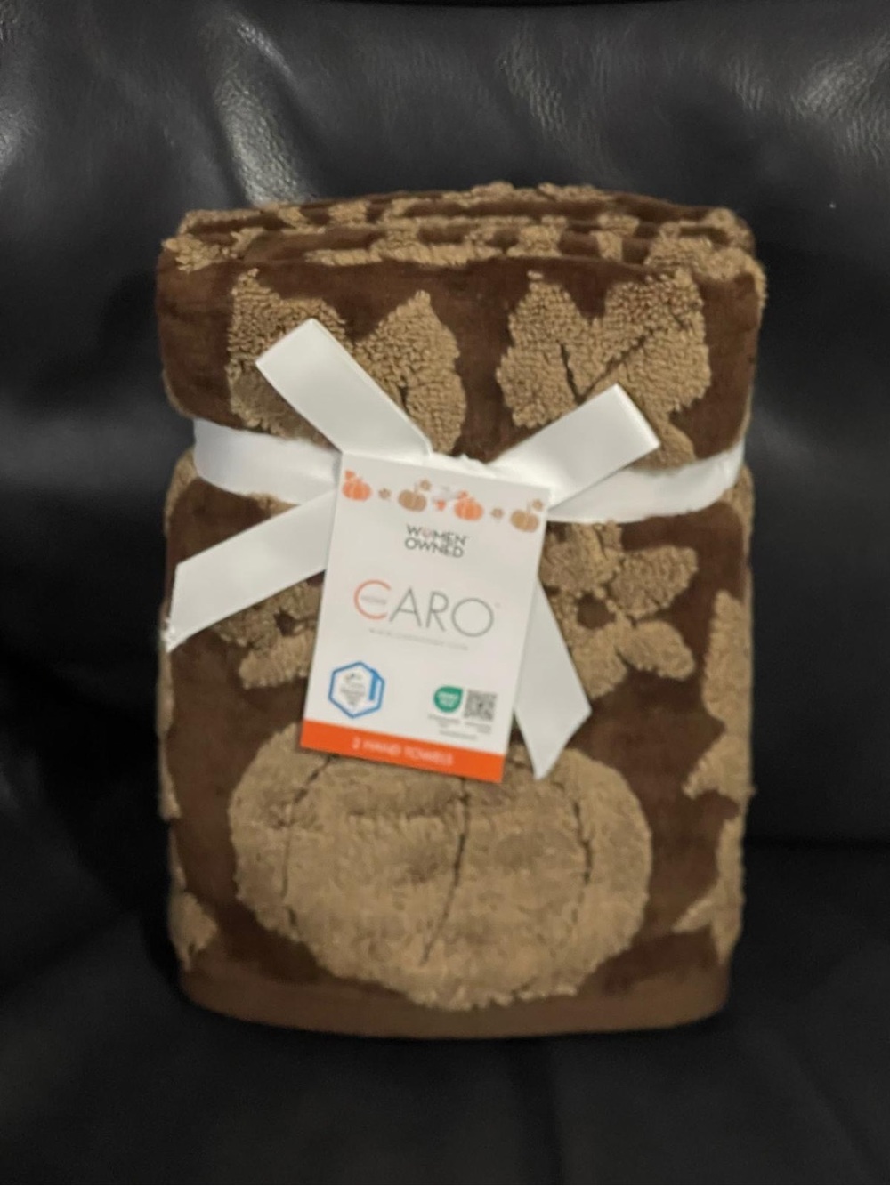 Thanksgiving CARO HOME Pumpkin Blooms Hand Towels 2 Thanksgiving Pumpkin Towel